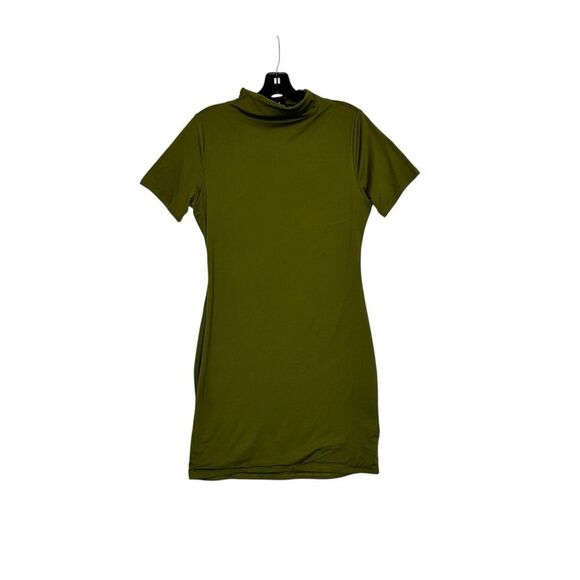 Naked Wardrobe Green Bare Crewneck Mini Dress | 1X - Picture 3 of 7